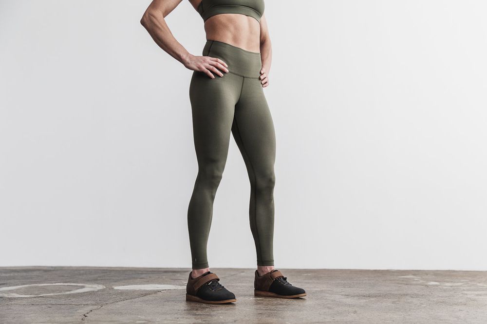 NOBULL Women's High-Rise Tights - Army Green - Ireland (5017LGQTI)